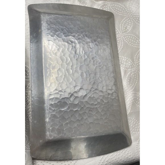 VTG CLAYTON SHEASLEY Hand Hammered Aluminum Serving Tray...